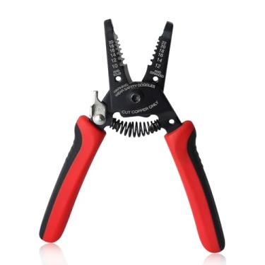 Imagem de Alicate multifuncional de ponta de agulha, descascador de fios, braçadeira de fio multifuncional com trava de mola, ferramentas elétricas de 10 a 22 Awg, decapadores e cortadores profissionais com