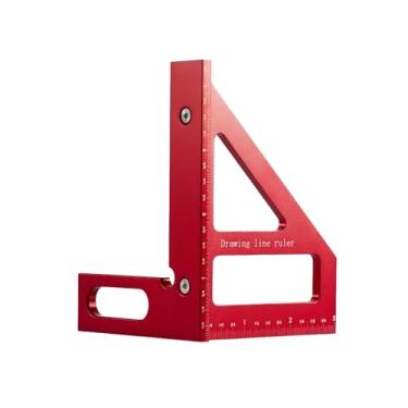 Imagem de Régua de medição multiângulo 3D quadrada para marcenaria com ponta ultrafina para linhas precisas de 45/90 graus e layouts de esquadria, construção de metal durável