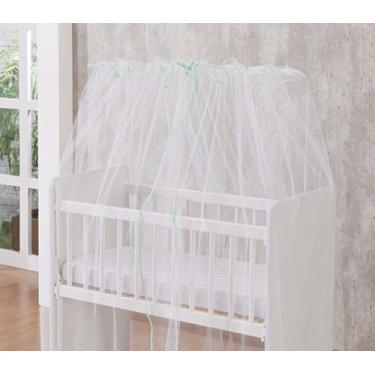 Imagem de Mosquiteiro para mini berço bebe Verde Agua Véu para mini berço verde 