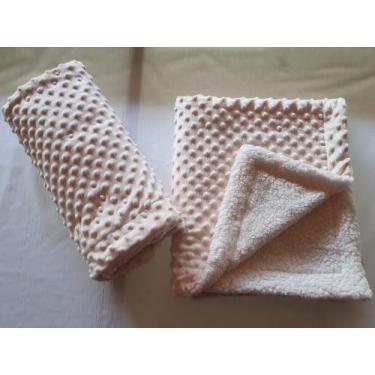 Imagem de Manta para inverno de bebê Bege Palha Bolha bem quente dupla sherpa ca