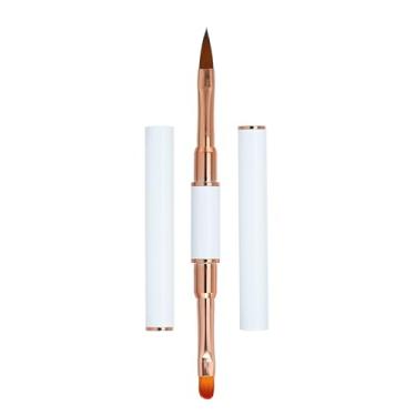 Imagem de Pincéis de arte de unhas, pincel de arte de unha de duas pontas, esmalte de gel, ferramentas de pintura de caneta para casa, manicure DIY branco