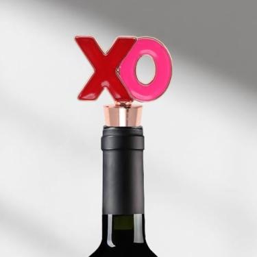Imagem de Generic 1 peça de rolha de garrafa XO Letters liga de zinco PTR tom ouro rosa vermelho rosa 9,5 x 4,8 x 2 cm