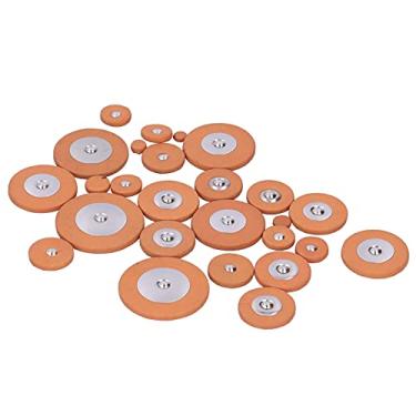 Imagem de Yctze 25 Peças Almofadas de Saxofone-instrumento de de Pele de Carneiro Juntas de Buraco de Som Com Ressonadores de Metal para Saxofones Soprano e Midrange (saxofone soprano)