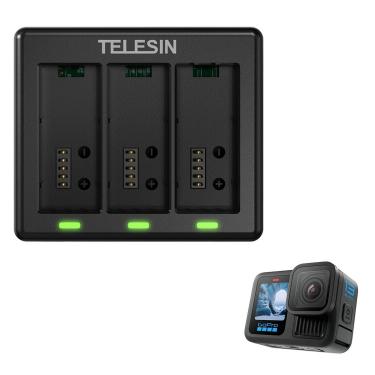 Imagem de Carregador Triplo para Câmera GoPro 13 Black - Telesin