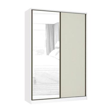 Imagem de Guarda Roupa 2 Portas De Correr 159cm Branco Com Kashmir