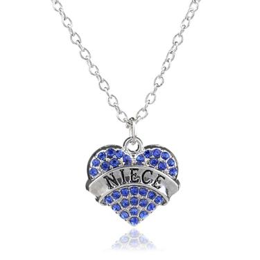 Imagem de Colares de sobrinha com pingente de coração de strass para sobrinha, presentes de tio tia a sobrinhas, presente, One Size, Aço inoxidável, Sem Pedra Preciosa