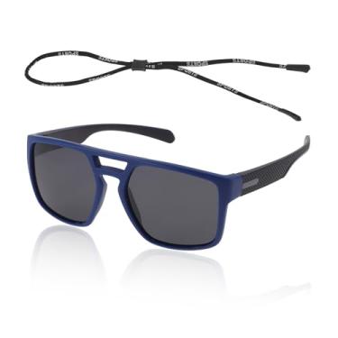 Imagem de TUCKBOLD 1 conjunto de óculos de sol antirreflexo triacetil celulos TR esportes ao ar livre para motocross Dirt Bike ATV lente preta armação azul preta