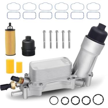Imagem de Resfriador de óleo do motor de alumínio 926-959, adaptador de carcaça do filtro de óleo compatível com Chrysler 200 300 2011-2016, Dodge Charger Journey, Grand Cherokee, 3.6 Atualizado Substituto
