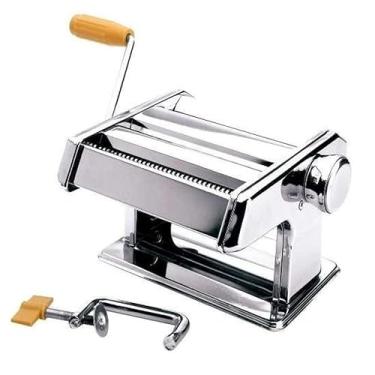 Imagem de Máquina de Macarrão Manual Italiana em Aço Inox – 3 Tipos de Massas Frescas (Espaguete, Fettuccine e Lasanha) – Fábrica de Massa Caseira Profissional