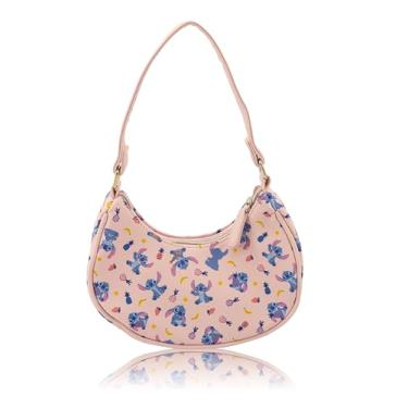 Imagem de Bolsa de mão Disney Stitch Hobo para meninas | Disney Baby Stitch brilhante verão bolsa de ombro | Pequena bolsa infantil de couro PU, bolsa pré-escolar, bolsa para uso diário ou mini bolsa de viagem