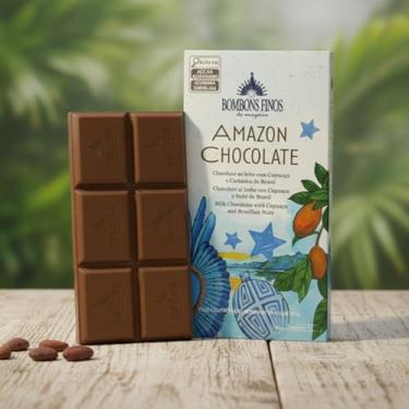 Imagem de Tablete Chocolate Cupuaçu com Castanha 100g – Bombons Finos da Amazônia | Chocolate Artesanal Premium com Frutas e Castanhas Regionaiss
