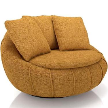 Imagem de Poltrona Giratória Para Sala De Estar Decorativa Kira M03 Bouclê Mosta