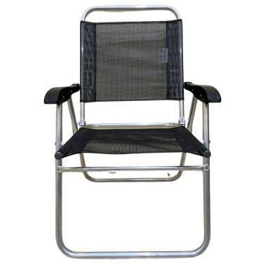 Imagem de Cadeira De Praia Alta Sanete Encosto Alto Aluminio Ronchetti Preto