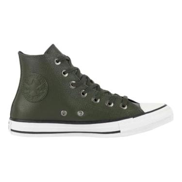 Imagem de Tênis Converse All Star Casual Hi | Cano Médio, Casual, Dia a dia, Moda, Original. (Couro Verde Musgo, BR, Adulto, Numérico, 33)