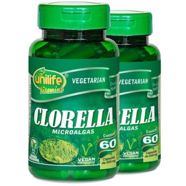 Imagem de Kit 2 Clorella 500Mg Unilife 60 Cápsulas