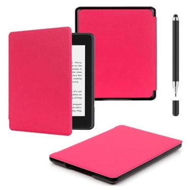 Imagem de Akacy Capa de textura de couro sintético para Kindle de 15.2 cm 8ª geração (2016, modelos SY69JL). Capa traseira de borracha TPU de silicone flexível e fina, fina, com cantos reforçados (6)