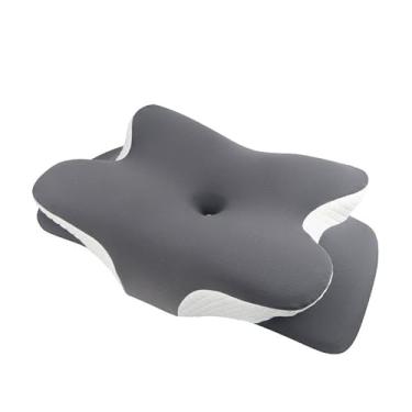 Imagem de Travesseiro de Algodão Memória Suporte à Coluna Cervical Respirável Borboleta Retorno Lento com Pressão Zero Modo Duplo Dinâmico Espuma Espacial