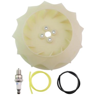 Imagem de RIUBPGUVE 589266101 Ventilador de impulsor de soprador de mochila com vela de ignição apto para RedMax EBZ6500 EBZ7500 EBZ8500, para Husqvarna 570BTS 570BFS 580BTS 580BFS Soprador de mochila substitui