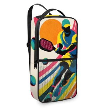 Imagem de Bolsa esportiva de pickleball para mulheres e homens, mochila tiracolo acolchoada, bolsa tiracolo para remo