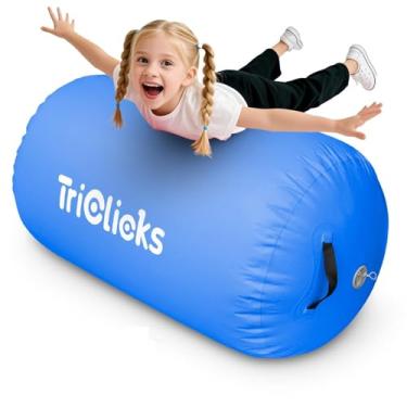 Imagem de Triclicks Equipamento inflável de ginástica de cilindro de ar para treinamento de mola de costas para uso em academia em casa, ferramenta de fitness portátil para ioga, exercícios infantis e esportes