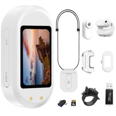 Imagem de Mini câmera corporal de 64 GB 1080P, câmera de ação vestível tamanho polegar, câmera corporal de gravação mãos livres com cordão magnético, suporte de filmadora portátil premium em qualquer lugar para