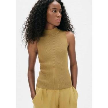 Imagem de Regata Básica Feminina Gola Alta Em Tricô Canelado-Feminino