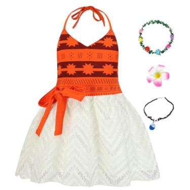 Imagem de AOVCLKID Fantasia de princesa Moana para meninas com acessórios (18-24M, vermelho)
