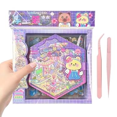 Imagem de SZXYCZL Cute Miniature Scene 14 Sets DIY 3D Stickers Scene Book Multiple Scenarios, Make You Own Mini Chinese House Sticker Therapy for Teen Adult Relief Pass The Time-Chinese Style