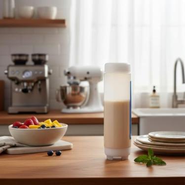 Imagem de Bisnaga Invertida Profissional 710ml Molho Calda Ketchup Hotdog Maionese Molhos Catchup 24oz Cor Branco FIFO Transparente Foodtruck Válvula Resistente