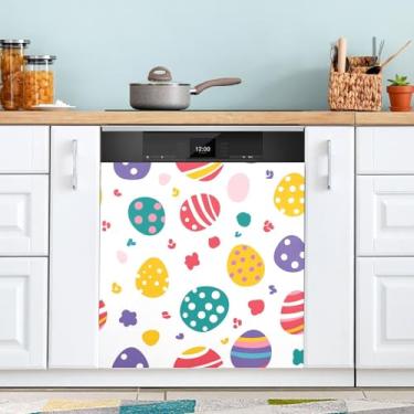 Imagem de ATTX Capa magnética de ovos de páscoa, 58,4 cm C x 66 cm A decoração da capa frontal da máquina de lavar louça, decalques de armário doméstico eletrodomésticos adesivos #192