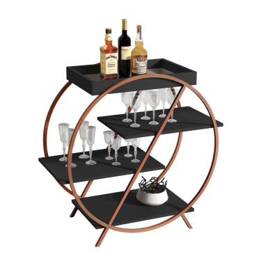 Imagem de Adega Jb 4009 Luxo Preto Pe Bronze - Moveis Jb