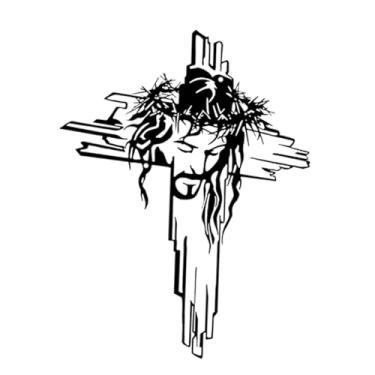 Imagem de IEUDNS Crucifixo de parede em ferro fundido com a imagem de Jesus Cristo, escultura vazada, ornamento único, cruz entalhada para apartamento, Páscoa, B3082