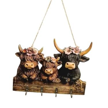 Imagem de Fenteer Porta-chaves de Parede em Madeira, Ideal para Pendurar Na Entrada Da Garagem Ou em Apartamentos.