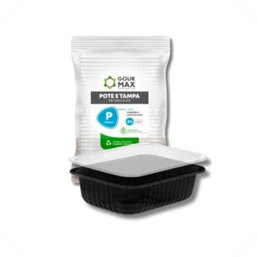 Imagem de Kit 24 Potes Retangulares 350ml com Tampa | Linha Freezer e Micro-ondas | BPA Free | Plástico Resistente | Reutilizável e Reciclável