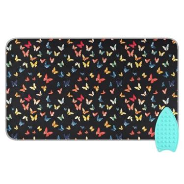 Imagem de Tatenale Tapete de passar a ferro de borboleta colorida para mesa cobertor portátil para lavadora e secadora bancada viagem