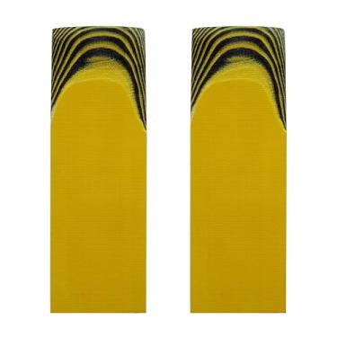 Imagem de HAISDA G10 Cabo de faca balança lajes de ferramentas personalizadas DIY para facas, fabricação de facas em branco, lajes de aperto, material, pacote com 2 peças (amarelo/preto)