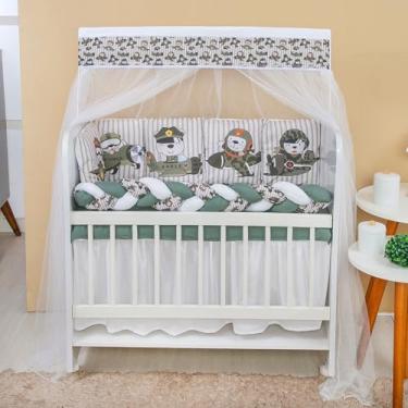 Imagem de Kit Mini Berço com 12 peças + Saia de Berço Bebê Aviador