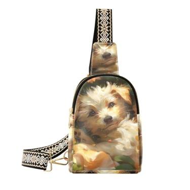 Imagem de CEBUGI Bolsa tiracolo feminina pequena para cães, de couro, pochete para trilhas, viagens ao ar livre