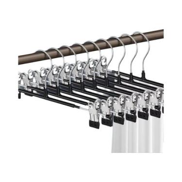 Imagem de Cabides Ajustáveis Antiderrapantes Com Clips Multifuncionais Para Saia