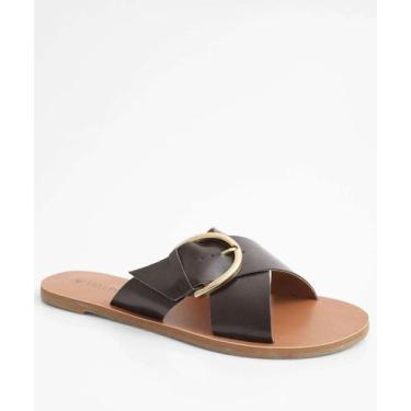 Imagem de Rasteirinha Feminina Fivela Via Uno Marrom-96032 - MARISA, 38, Marrom