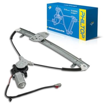 Imagem de PHILTOP Regulador de janela elétrica do lado do passageiro dianteiro direito 748-130 com motor compatível com Honda Pilot 2003-2008