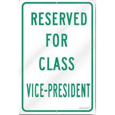 Imagem de Placa de metal vintage 9foya e decoração de casa placa de segurança reservada para vice-presidente de classe 20 x 30 cm placa de parede personalizada pôster retrô clube pub bar