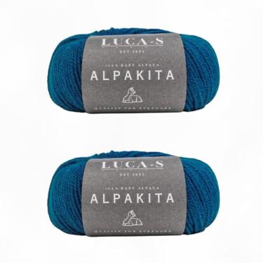 Imagem de Fio de alpaca Luca-S ALPAKITA Baby – 2 novelos de fio de peso DK 100% super macio para tricô e crochê, 100 g, total de 250 m, lã de tricô de alpaca luxuosa
