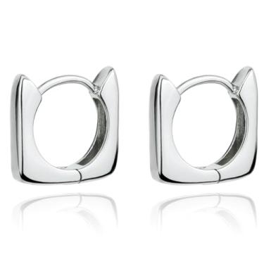 Imagem de LOMISS ARGOLA FOLHEADA A OURO 18K QUADRADO LISA (Prata, PEQUENO)