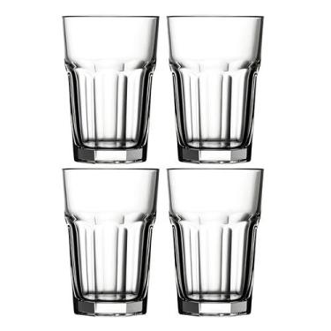 Imagem de Jogo De Copos Altos Água Suco 355ml Kit 4 Peças Vidro Luxo Casablanca 