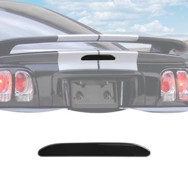 Imagem de RT-TCZ Capa de luz de freio preta fumada terceira tampa de lâmpada de parada de montagem alta acessórios exteriores para Ford Mustang 1993-1997