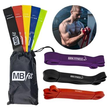 Imagem de Kit 5x Elastico Theraband+ 3x Superband Leve/Moderado/Pesado-Unissex