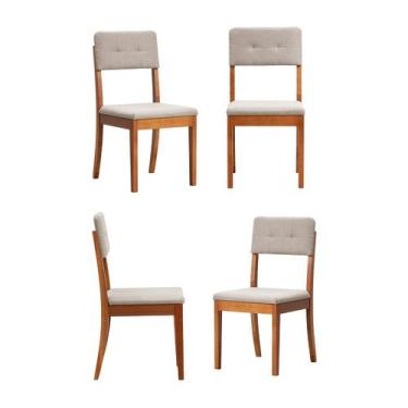 Imagem de Kit 4 Cadeiras Estofadas Tiê CabeCasa MadeiraOriginals - CabeCasa Made
