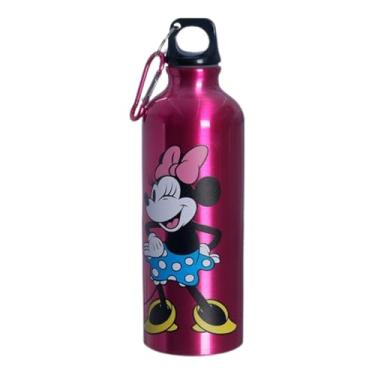 Imagem de Zona Criativa - Garrafa com Mosquetão – Minnie – 500ml | Alumínio Leve, Portátil e Resistente, Preserva a Temperatura da Bebida – Para Escola, Trabalho e Dia a Dia