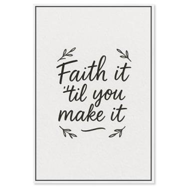 Imagem de Faith It Impressão em tela Jesus Wall Art por Art Remedy, moldura branca, 40 x 61 cm